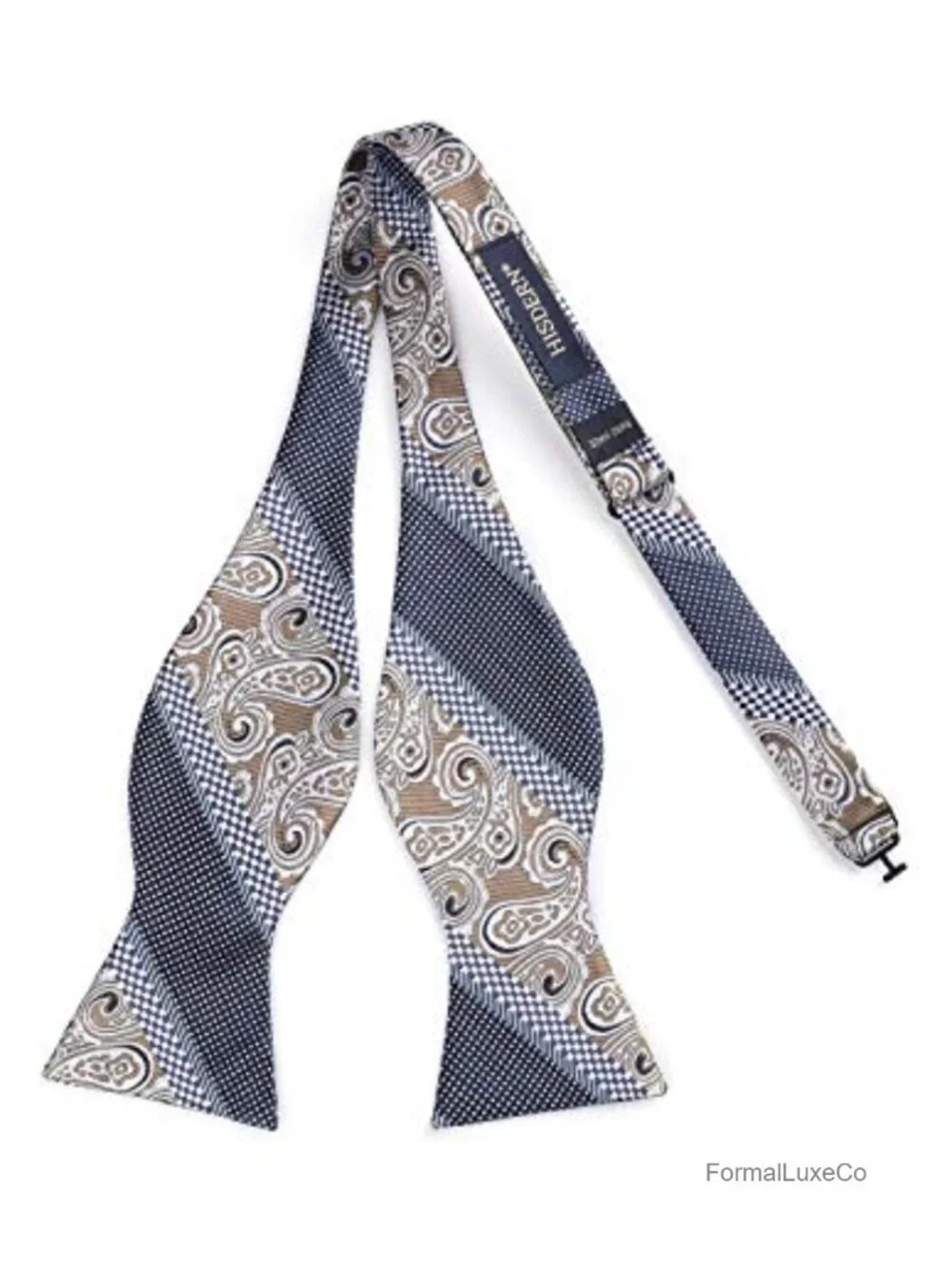 Self Tie Bow Tie with Pocket Square - Paisley Formal Tuxedo Accessory